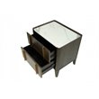 Pemberly Row Mid-Century Nightstand in Dark Brown with White Accents