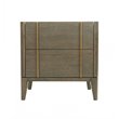 Pemberly Row Mid-Century Nightstand in Dark Brown with White Accents