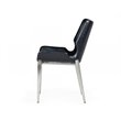 Pemberly Row Set of 2 Black Eco-Leather Dining Chairs with Metal Legs