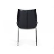 Pemberly Row Set of 2 Black Eco-Leather Dining Chairs with Metal Legs