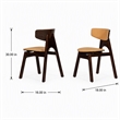 Pemberly Row Faux Leather & Solid Wood Dining Chairs in Brown (Set of 2)