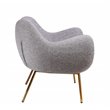 Pemberly Row Fabric Upholstered Accent Chair with Gold Plated Legs in Gray