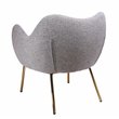 Pemberly Row Fabric Upholstered Accent Chair with Gold Plated Legs in Gray