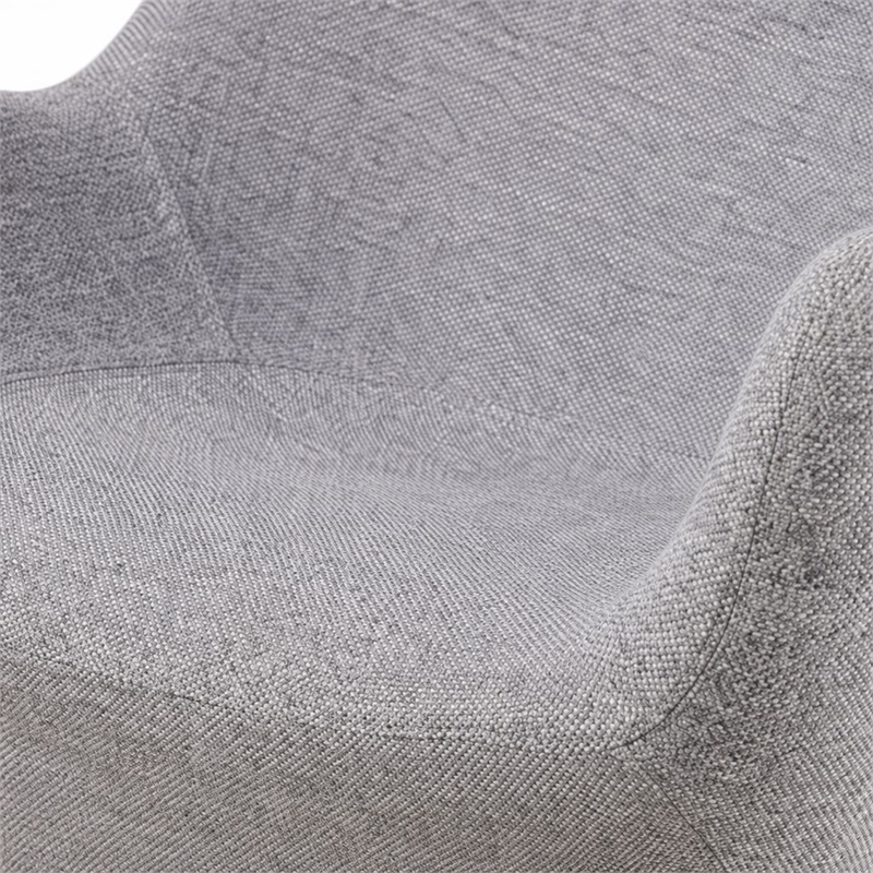 Pemberly Row Fabric Upholstered Accent Chair with Gold Plated Legs in Gray