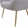 Pemberly Row Fabric Upholstered Accent Chair with Gold Plated Legs in Gray