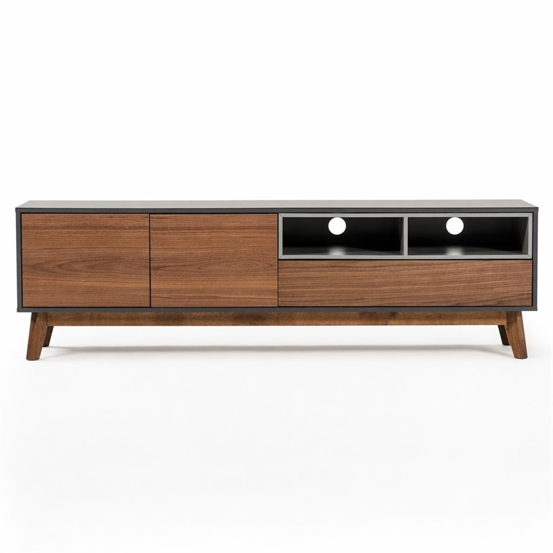 Pemberly Row Walnut TV Stand with Drawers for TVs up to 67 inches