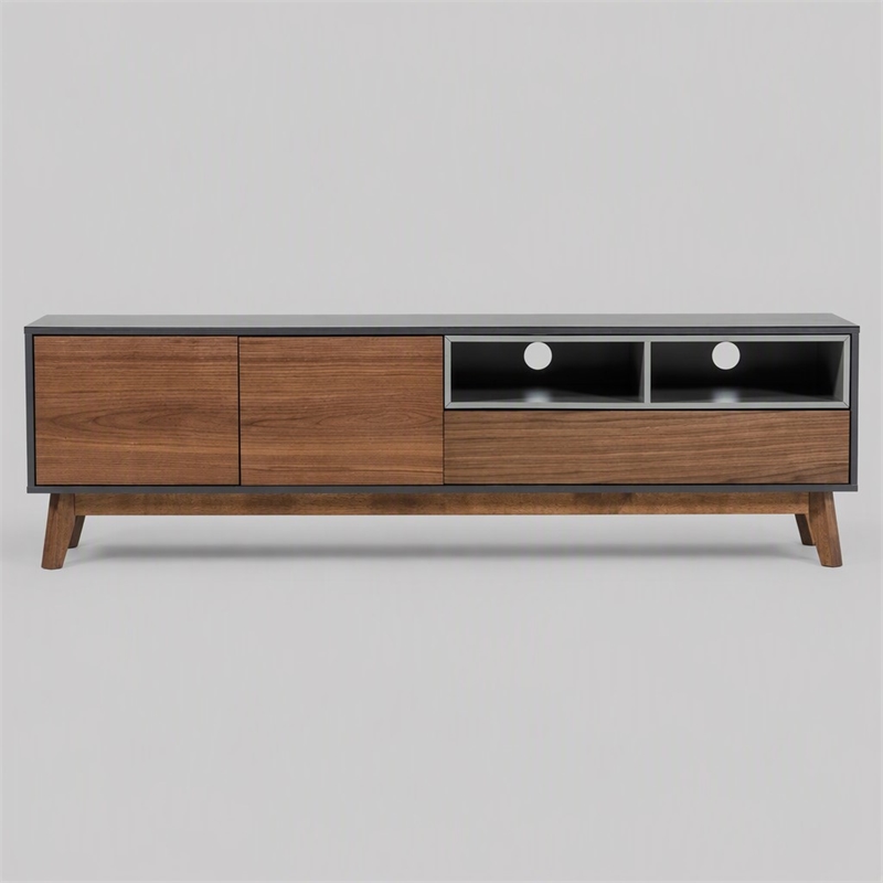 Pemberly Row Walnut TV Stand with Drawers for TVs up to 67 inches