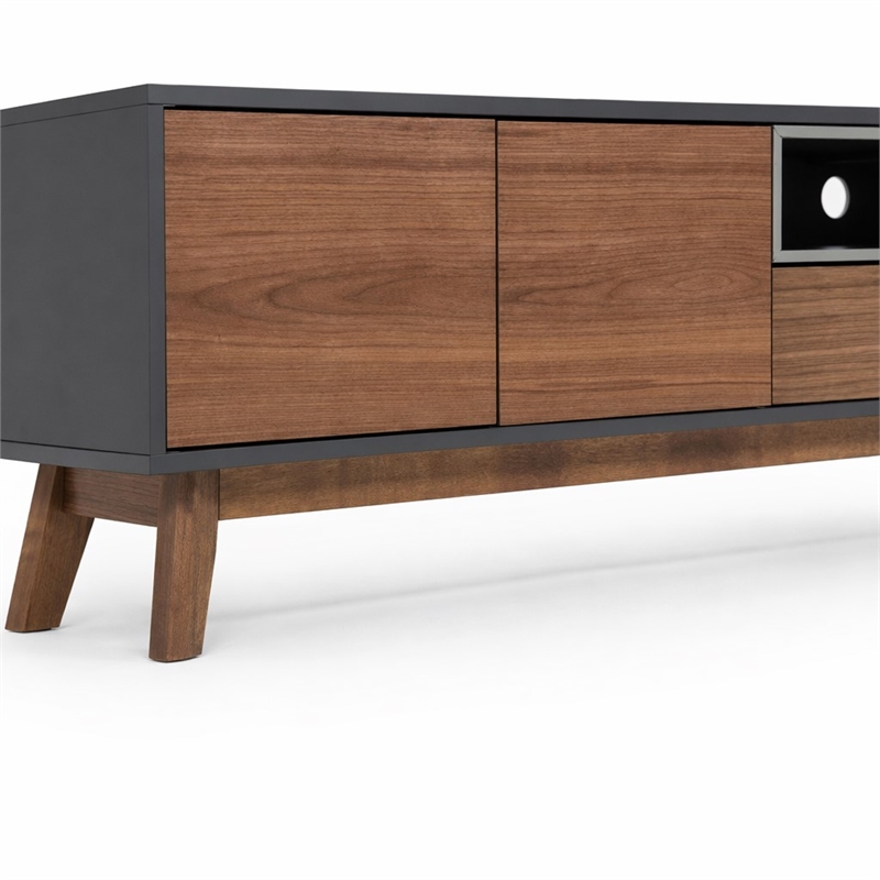 Pemberly Row Walnut TV Stand with Drawers for TVs up to 67 inches