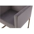 Pemberly Row Velvet Dining Chair with Antique Brass Legs in Dark Gray