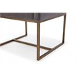 Pemberly Row Velvet Dining Chair with Antique Brass Legs in Dark Gray
