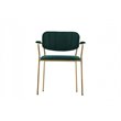 Pemberly Row Set of 2 Velvet Dining Chairs with Stainless Steel Frame in Green