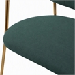 Pemberly Row Set of 2 Velvet Dining Chairs with Stainless Steel Frame in Green