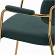 Pemberly Row Set of 2 Velvet Dining Chairs with Stainless Steel Frame in Green