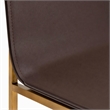 Pemberly Row Set of 2 Modern Steel and Faux Leather Dining Chairs in Brown