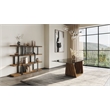 Pemberly Row Brewer 4-Shelf Modern Veneer & Metal Bookshelf in Walnut/Black