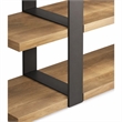 Pemberly Row Brewer 4-Shelf Modern Veneer & Metal Bookshelf in Walnut/Black