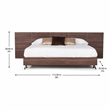 Pemberly Row Queen Laminate Wood Bed in Walnut with Elongated Headboard