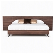 Pemberly Row Queen Laminate Wood Bed in Walnut with Elongated Headboard
