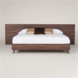 Pemberly Row Queen Laminate Wood Bed in Walnut with Elongated Headboard