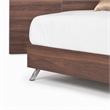 Pemberly Row Queen Laminate Wood Bed in Walnut with Elongated Headboard