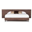 Pemberly Row Queen Laminate Wood Bed in Walnut with Elongated Headboard