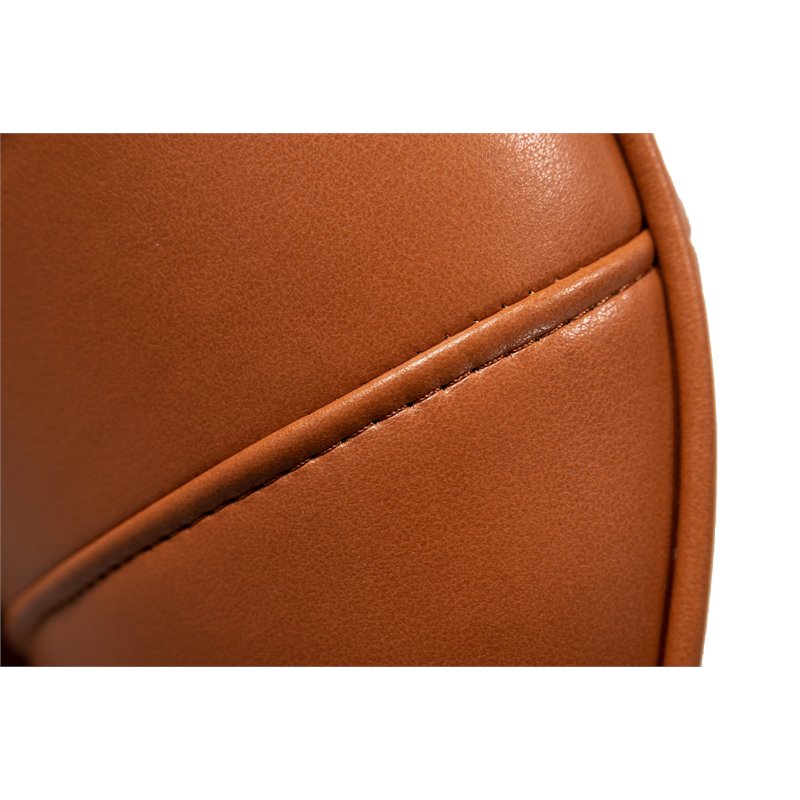 Pemberly Row Modern Faux Leather Lounge Chair with Metal Legs in Orange