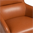 Pemberly Row Modern Faux Leather Lounge Chair with Metal Legs in Orange