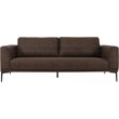 Pemberly Row Contemporary Sofa in Brown Fabric with Black Metal Legs