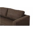 Pemberly Row Contemporary Sofa in Brown Fabric with Black Metal Legs
