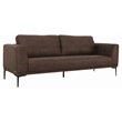 Pemberly Row Contemporary Sofa in Brown Fabric with Black Metal Legs