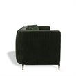 Pemberly Row Modern Velvet Sofa in Dark Green with Gold Accent Legs