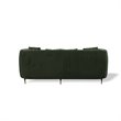 Pemberly Row Modern Velvet Sofa in Dark Green with Gold Accent Legs