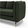 Pemberly Row Modern Velvet Sofa in Dark Green with Gold Accent Legs