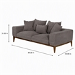 Pemberly Row Fabric & Solid Wood Sofa with Feather Cushions in Gray/Walnut