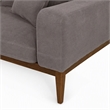 Pemberly Row Fabric & Solid Wood Sofa with Feather Cushions in Gray/Walnut