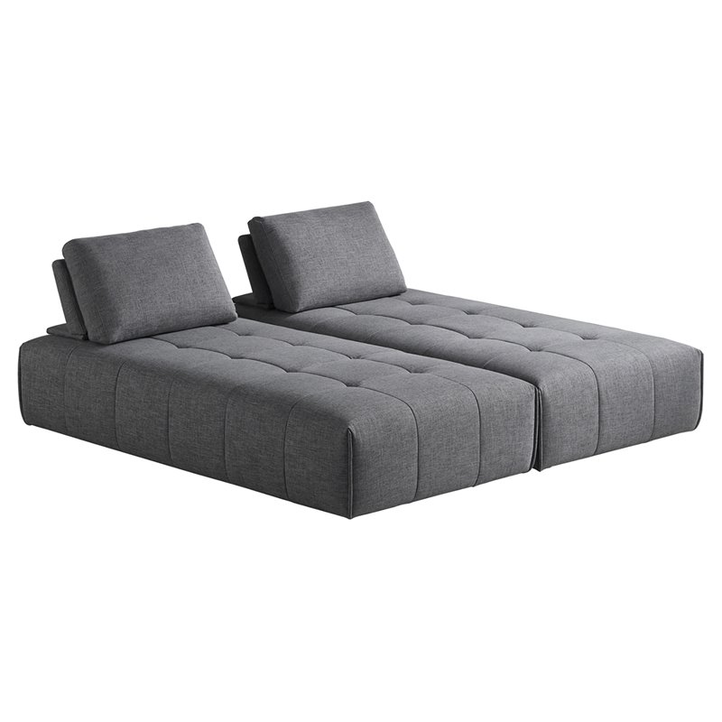 Pemberly Row Modular Gray Fabric Upholstered Sectional Sofa Set