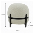Pemberly Row Contemporary Sherpa Fabric Ottoman in White and Black
