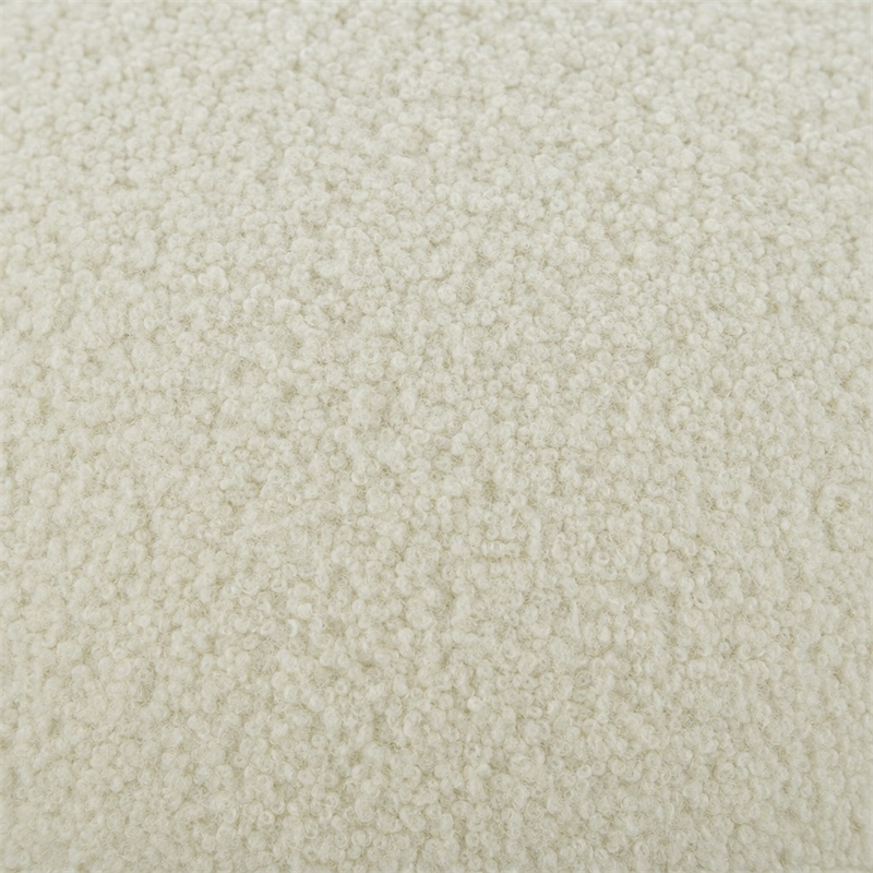Pemberly Row Contemporary Sherpa Fabric Ottoman in White and Black