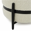 Pemberly Row Contemporary Sherpa Fabric Ottoman in White and Black