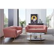 Pemberly Row Velvet Loveseat with Diamond Tufted Back in Salmon Pink