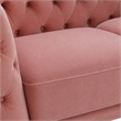Pemberly Row Velvet Loveseat with Diamond Tufted Back in Salmon Pink