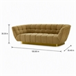 Pemberly Row Blind Biscuit Tufted Fabric Sofa in Mustard Yellow and Gold