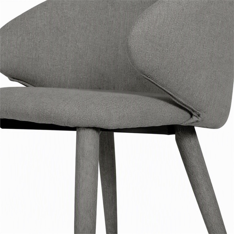 Pemberly Row Modern Fabric and Metal Dining Chairs in Gray (Set of 2)