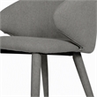 Pemberly Row Modern Fabric and Metal Dining Chairs in Gray (Set of 2)