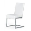 Pemberly Row Modern Faux Leather Dining Chairs in White (Set of 2)