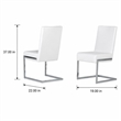 Pemberly Row Modern Faux Leather Dining Chairs in White (Set of 2)
