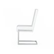 Pemberly Row Modern Faux Leather Dining Chairs in White (Set of 2)