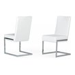 Pemberly Row Modern Faux Leather Dining Chairs in White (Set of 2)