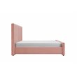 Pemberly Row Velvet Upholstered Channel Tufted Eastern King Bed in Mauve