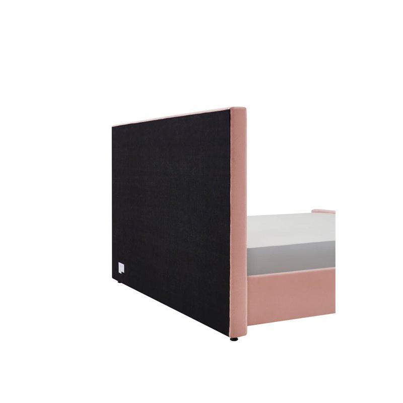 Pemberly Row Velvet Upholstered Channel Tufted Eastern King Bed in Mauve
